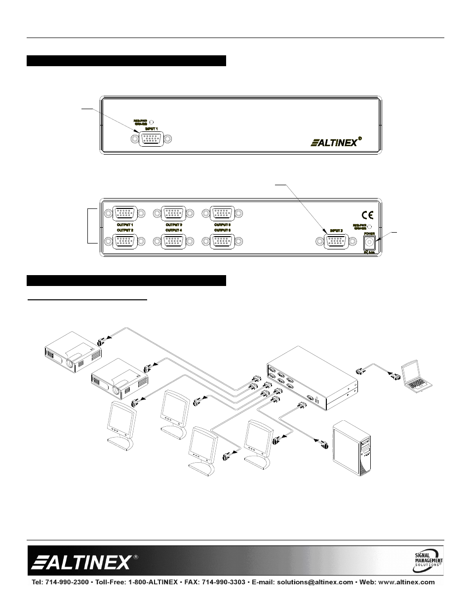 Product description, Application diagrams, Diagram 1: typical setup | Distribution amplifiers | Altinex Distribution Amplifier DA1506RT User Manual | Page 5 / 8