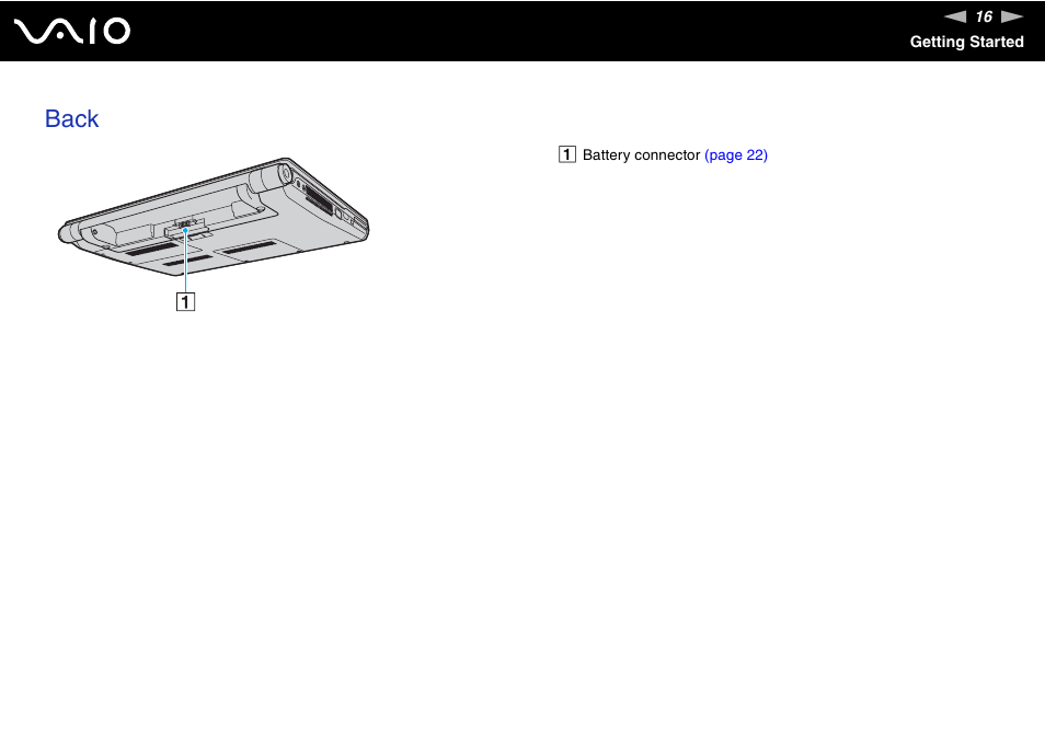 Back | Sony VGN-SR390P User Manual | Page 16 / 217