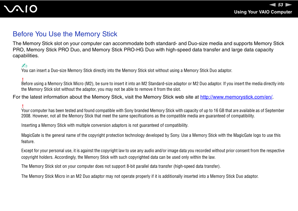 Sony VGN-SR390P User Manual | Page 53 / 217