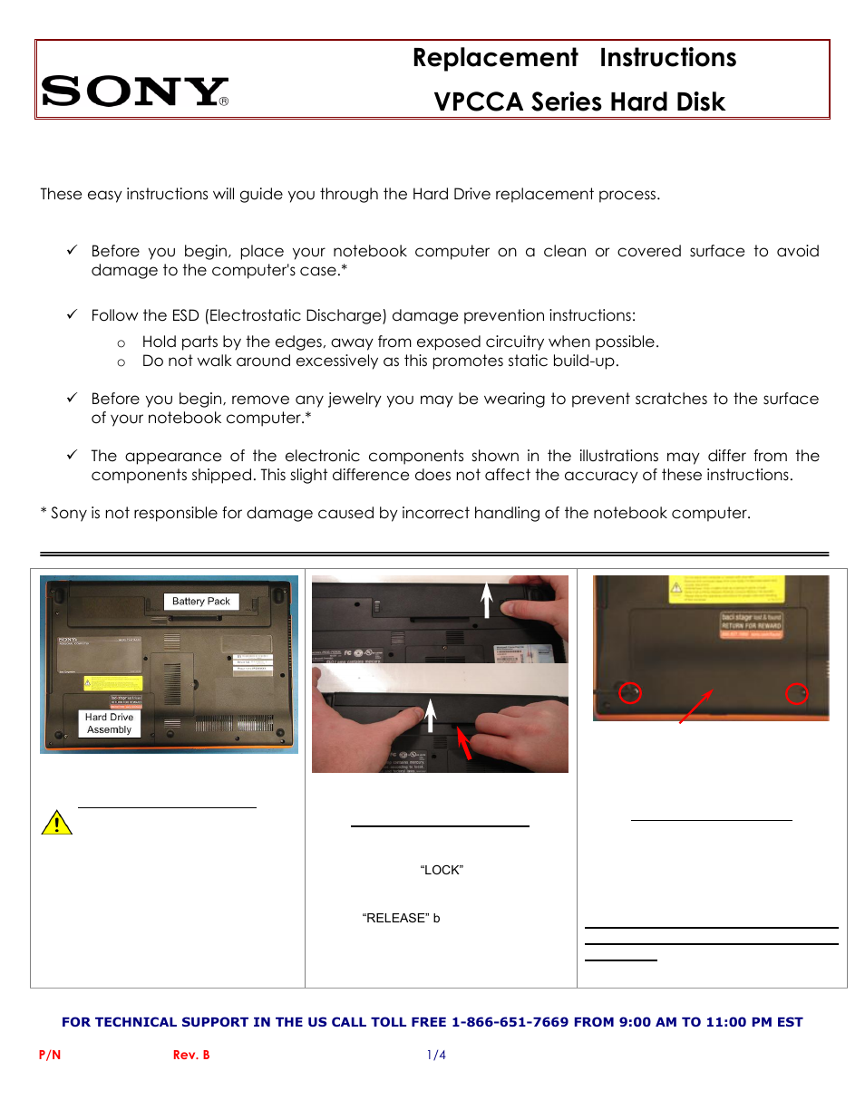 Sony VPCCA17FX User Manual | 4 pages