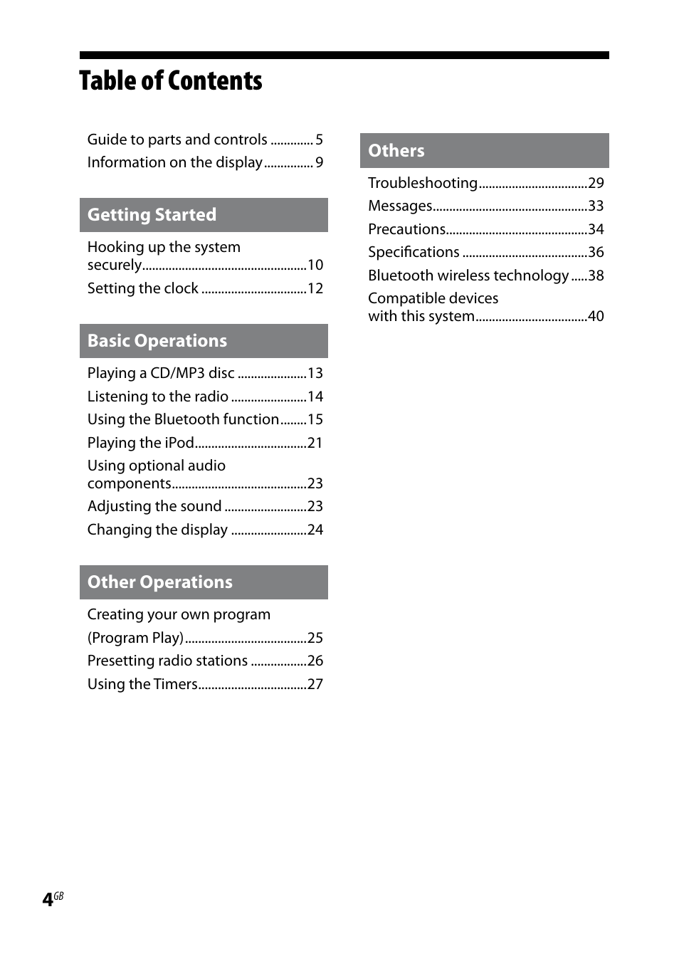 Sony CMT-BX50BTi User Manual | Page 4 / 44