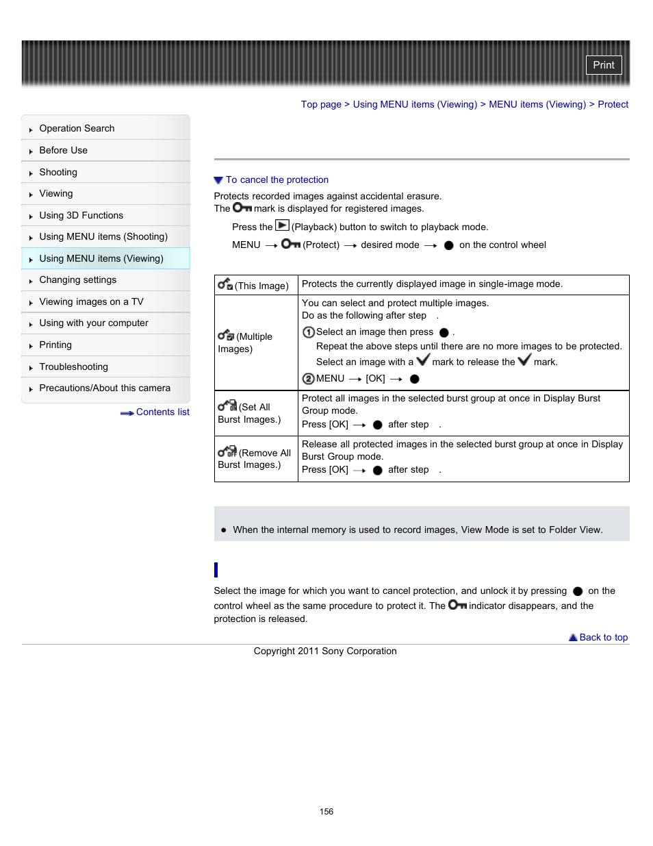 Protect | Sony DSC-WX10 User Manual | Page 156 / 266