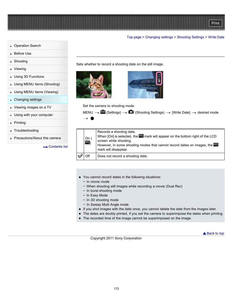 Write date | Sony DSC-WX10 User Manual | Page 173 / 266