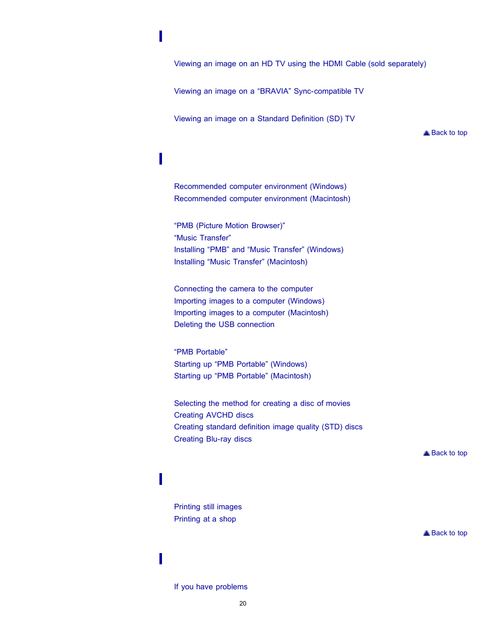 Sony DSC-WX10 User Manual | Page 20 / 266
