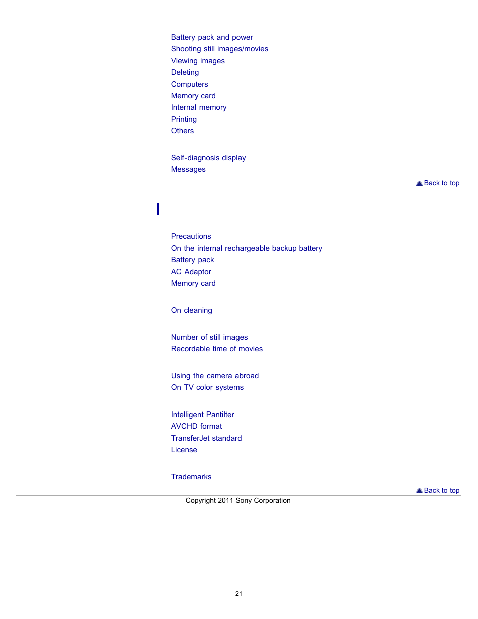 Sony DSC-WX10 User Manual | Page 21 / 266