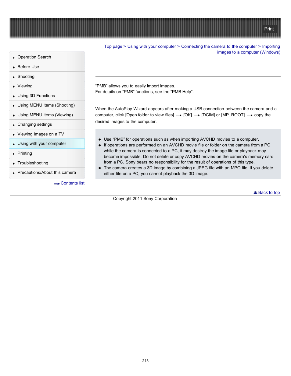 Importing images to a computer (windows), Details | Sony DSC-WX10 User Manual | Page 213 / 266