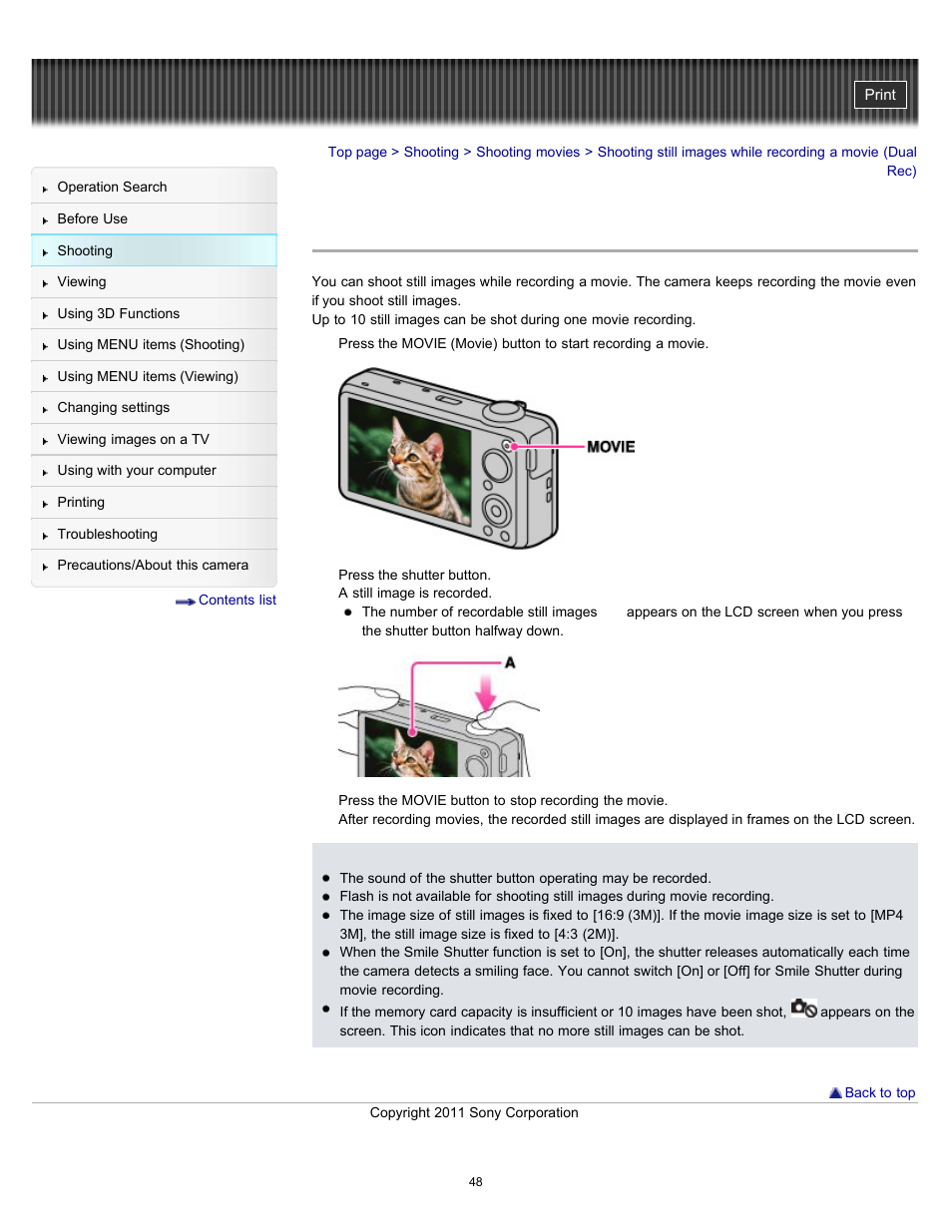 Sony DSC-WX10 User Manual | Page 48 / 266