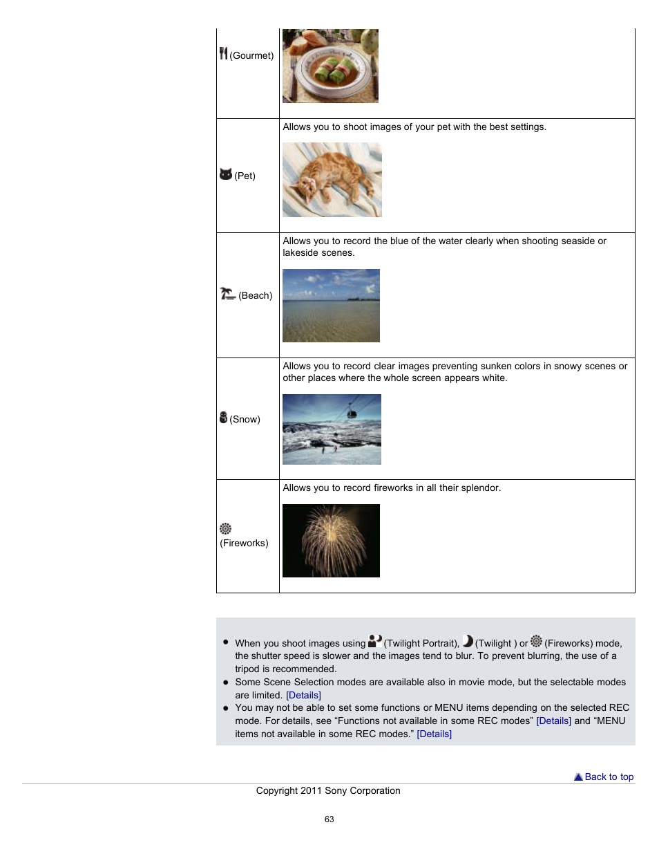 Sony DSC-WX10 User Manual | Page 63 / 266