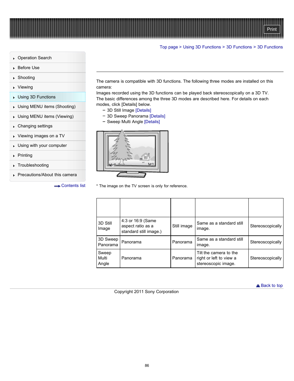 3d functions, Details | Sony DSC-WX10 User Manual | Page 86 / 266