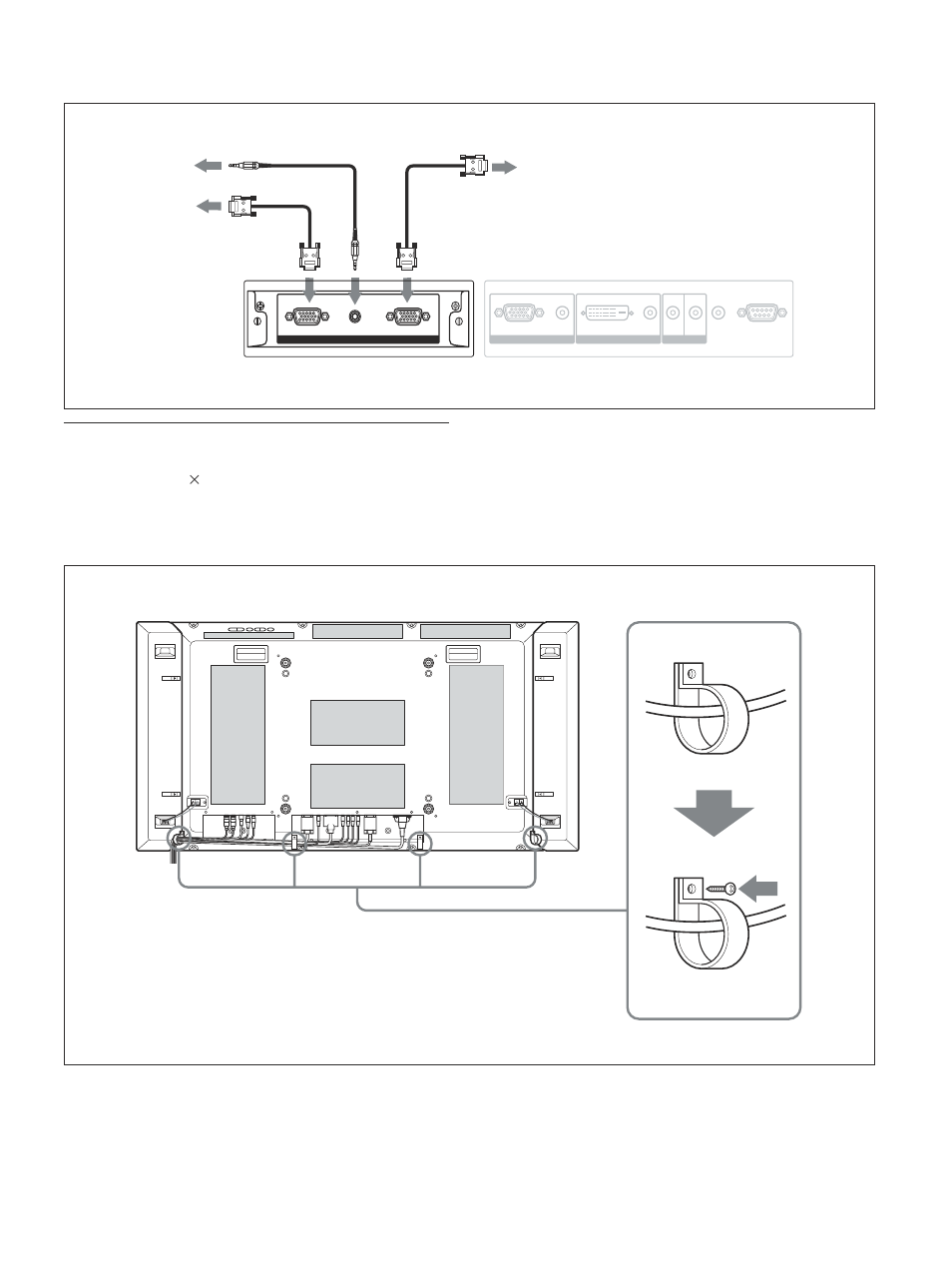 Utilisation des attaches de câbles, Raccordements | Sony PFM-42V1S User Manual | Page 125 / 376