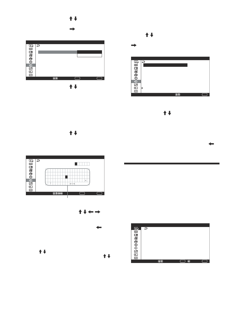 Appel d’un paramètre sélectionné, Sélection de la langue d’affichage à l’écran | Sony PFM-42V1S User Manual | Page 150 / 376