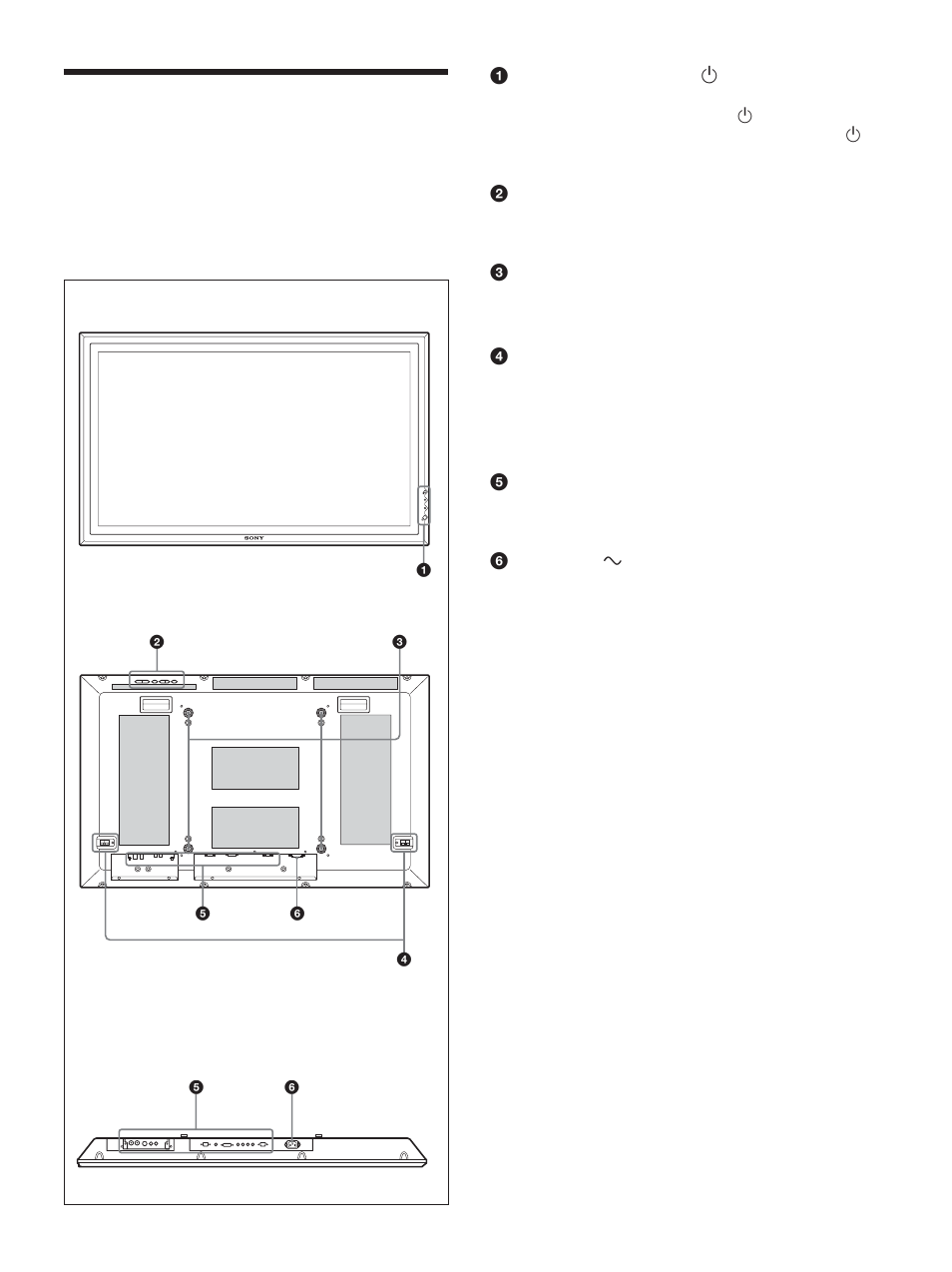 Lage und funktion der teile und bedienelemente, Vorderseite / rückseite / unterseite | Sony PFM-42V1S User Manual | Page 167 / 376