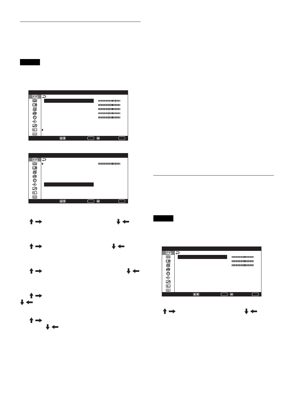 Menü bild einstellen, Menü ton einstellen | Sony PFM-42V1S User Manual | Page 179 / 376