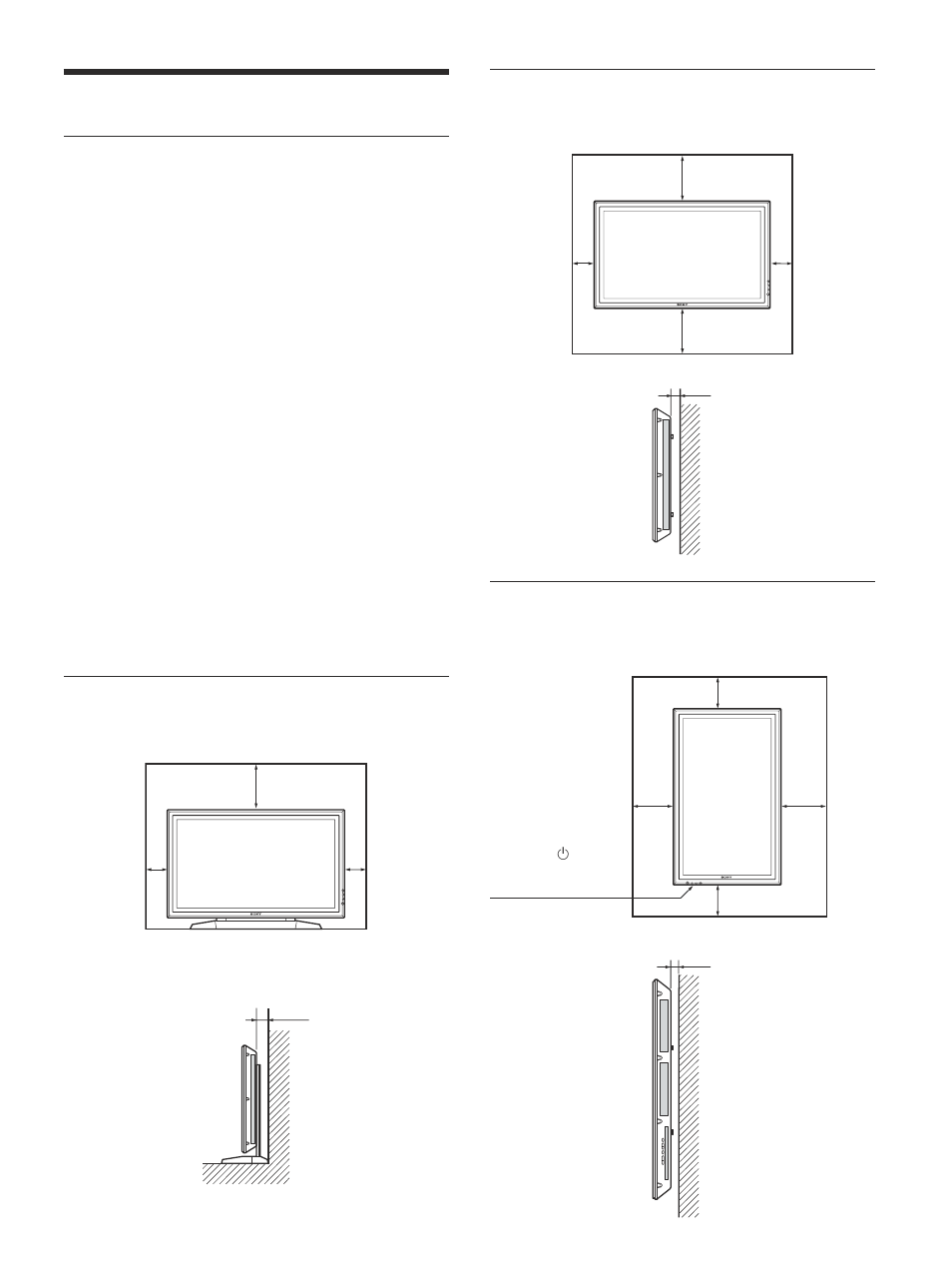 Precaución, Al utilizar el soporte (no suministrado), Al montar la pantalla en horizontal | Al montar la pantalla en vertical | Sony PFM-42V1S User Manual | Page 227 / 376