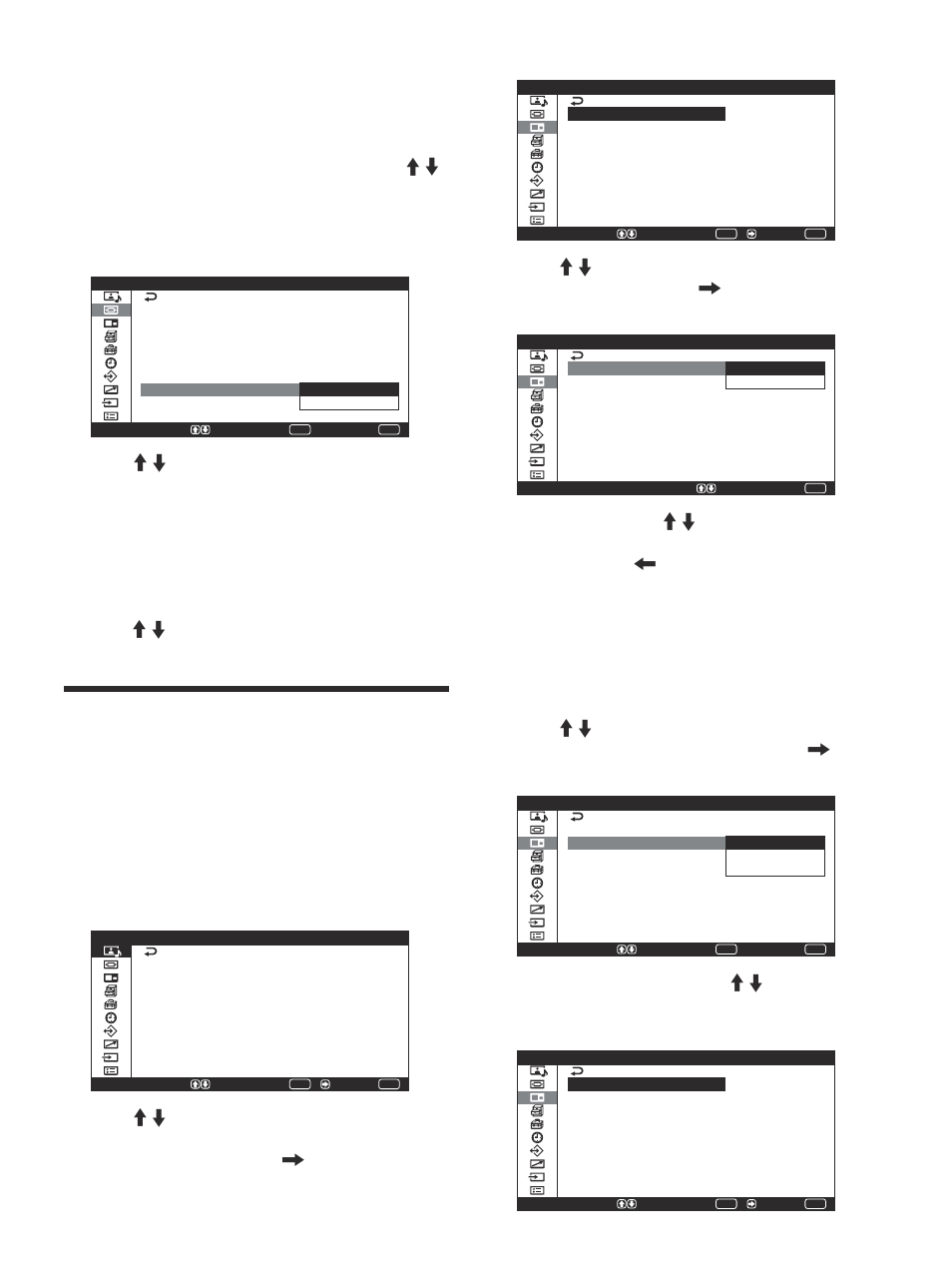 Visualización de dos imágenes a la vez, Activación de una imagen, Seleccione “sí” con m/m | Sony PFM-42V1S User Manual | Page 253 / 376