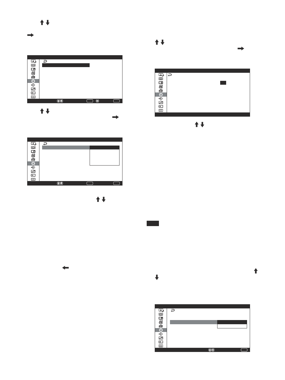 Ajuste de la hora, Visualización de la hora | Sony PFM-42V1S User Manual | Page 261 / 376