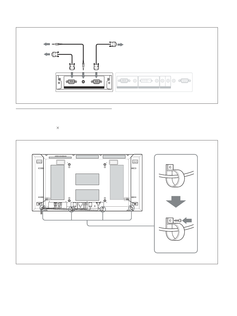 Uso dei fermacavi, Collegamenti | Sony PFM-42V1S User Manual | Page 285 / 376