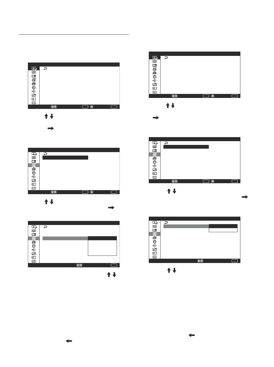 Modifica del modo di visualizzazione, Funzione di risparmio energetico, Visualizzazione dei sottotitoli | Sony PFM-42V1S User Manual | Page 297 / 376