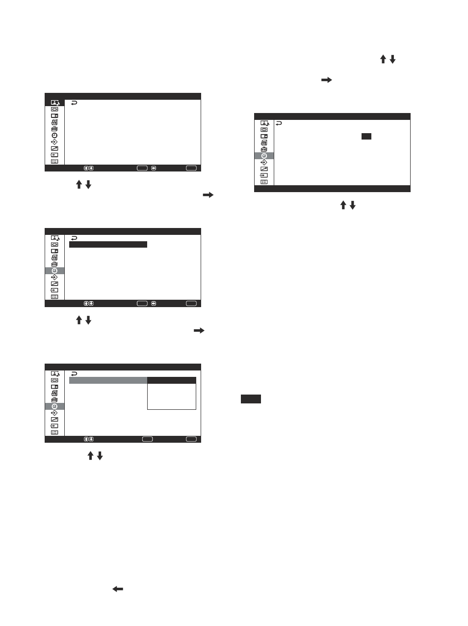 Funzione spegnimento, Regolazione dell’ora | Sony PFM-42V1S User Manual | Page 315 / 376