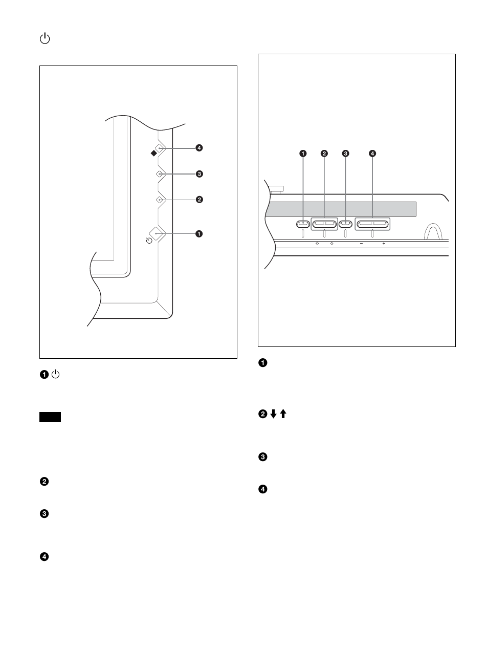 Standby) switch / indicator section, Control button section (top) | Sony PFM-42V1S User Manual | Page 64 / 376