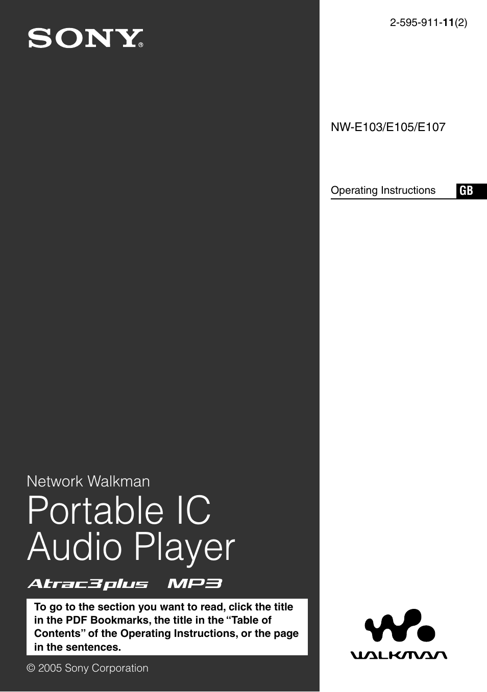 Sony NW-E103PS User Manual | 46 pages