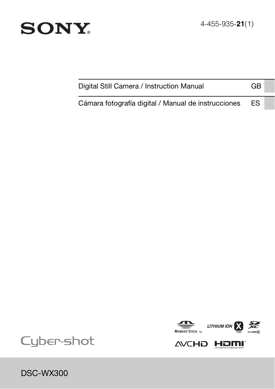 Sony DSC-WX300 User Manual | 68 pages