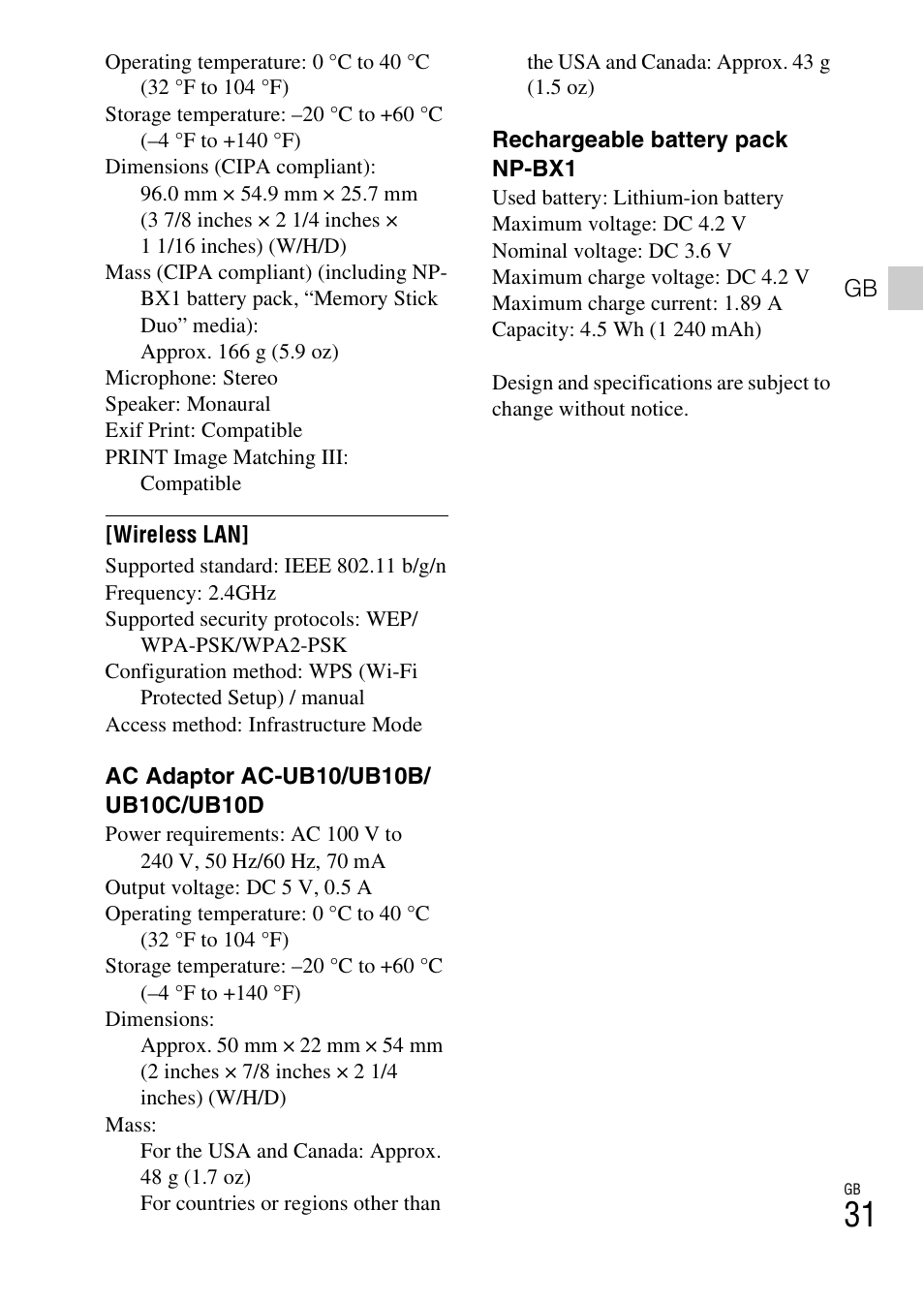 Sony DSC-WX300 User Manual | Page 31 / 68