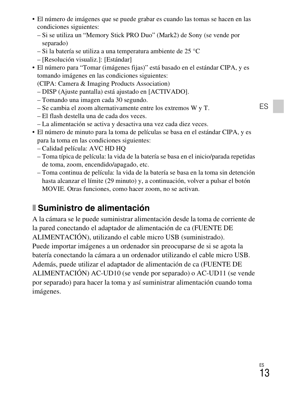 Xsuministro de alimentación | Sony DSC-WX300 User Manual | Page 45 / 68