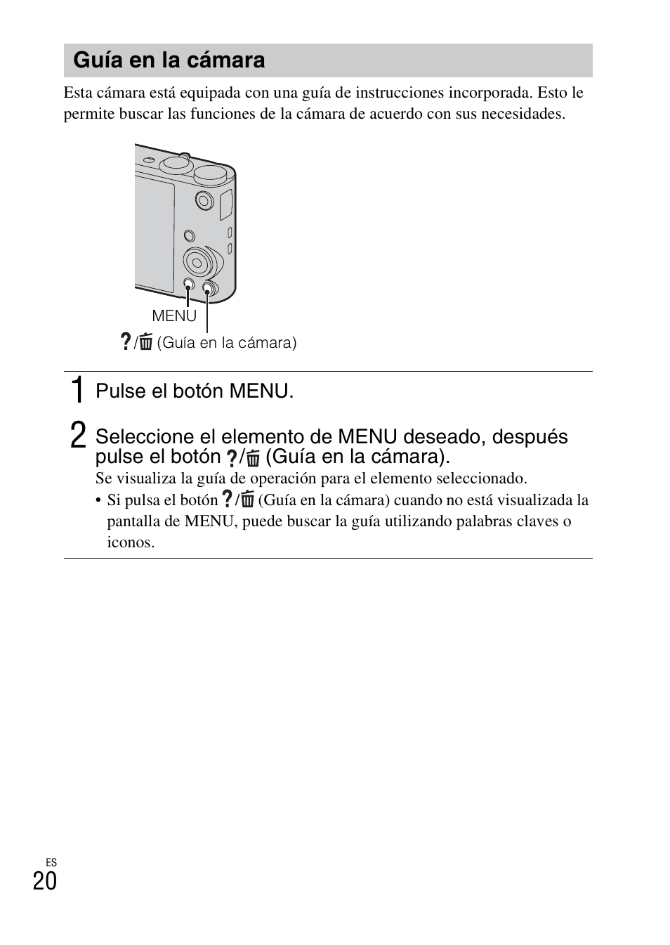 Guía en la cámara | Sony DSC-WX300 User Manual | Page 52 / 68