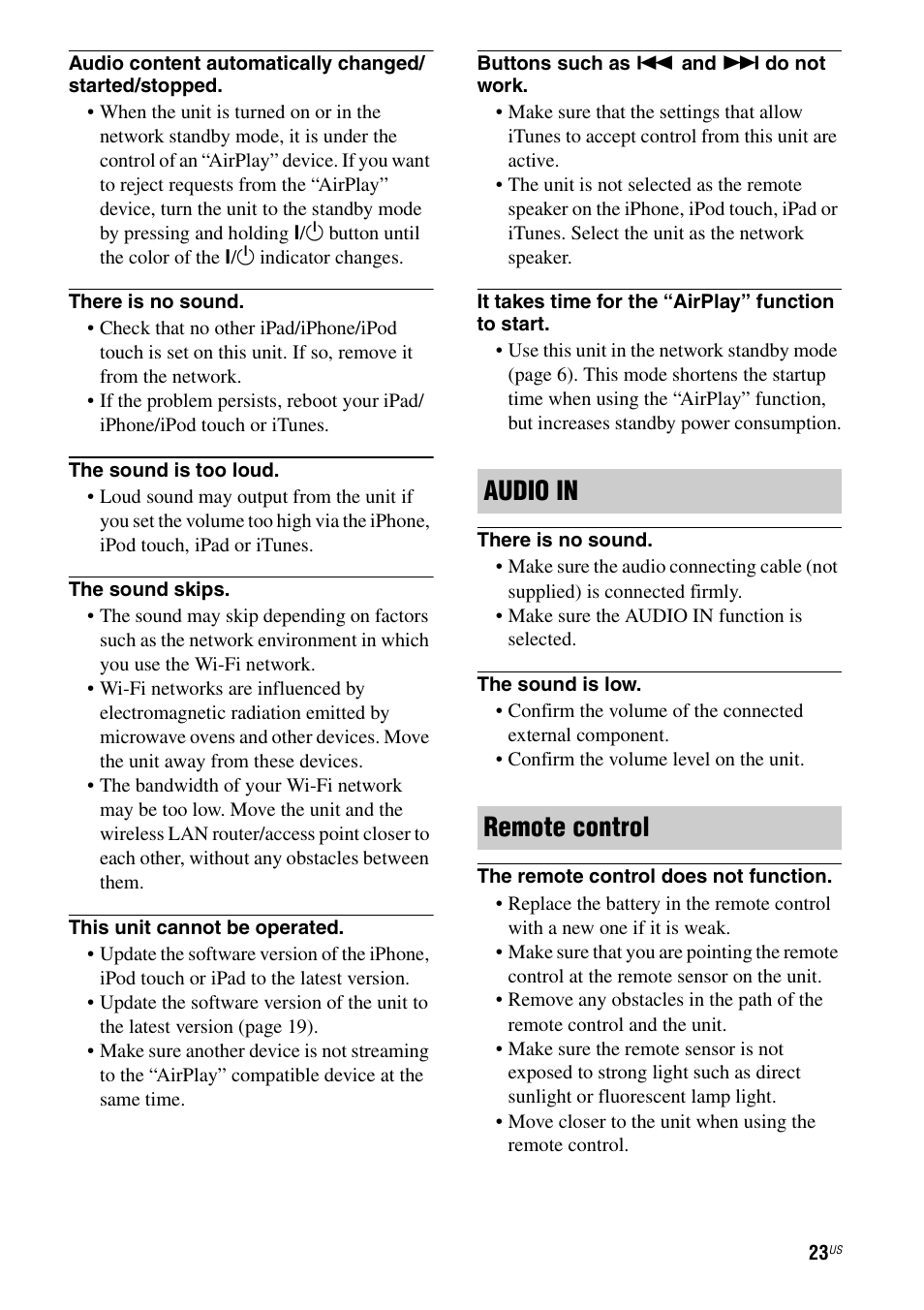 Audio in remote control | Sony RDP-XA700iPN User Manual | Page 27 / 100
