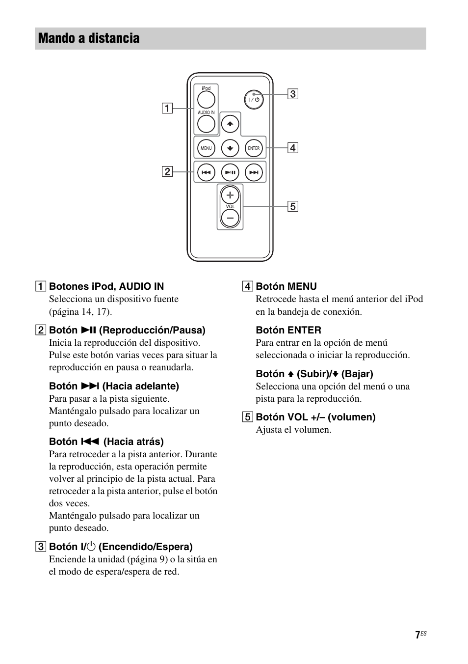Mando a distancia | Sony RDP-XA700iPN User Manual | Page 71 / 100
