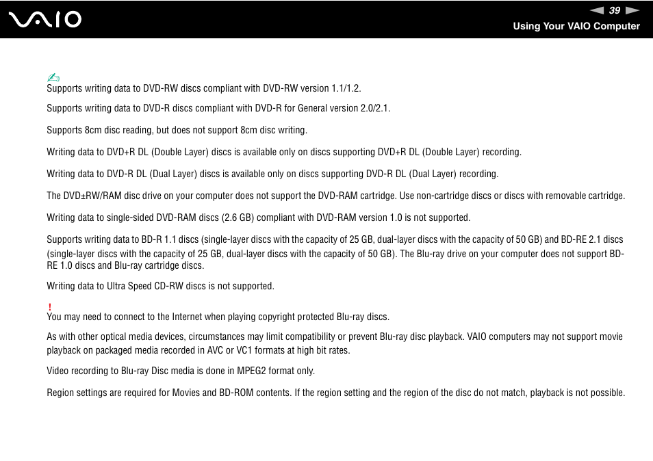 Sony VGN-AR170GU1 User Manual | Page 39 / 210