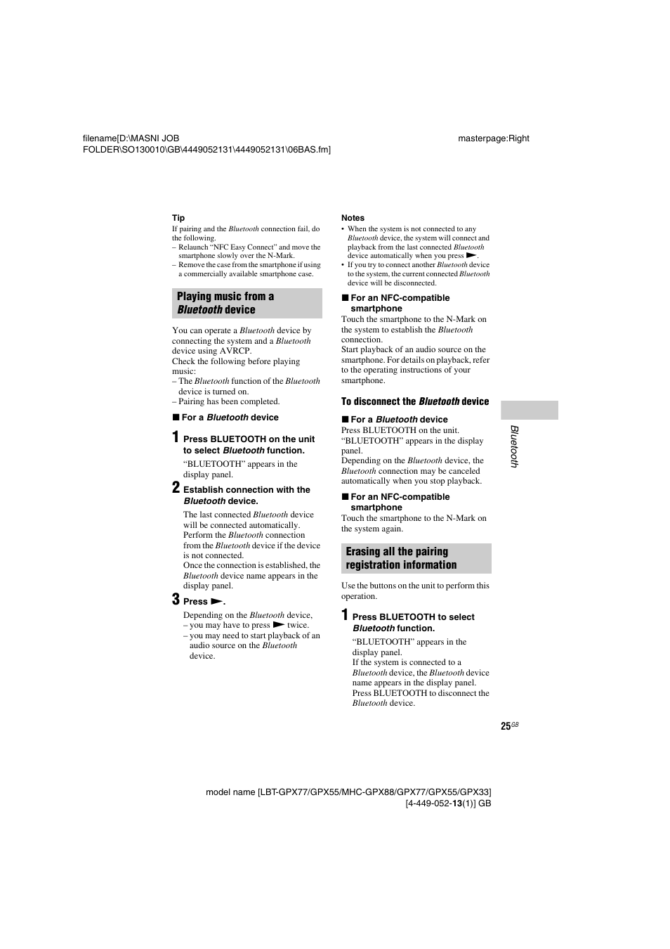 Sony LBT-GPX55 User Manual | Page 25 / 44