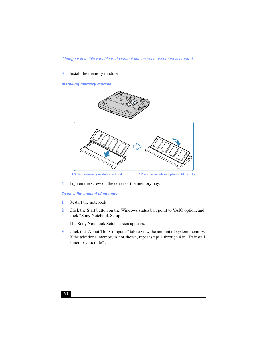 Sony PCG-FX240K User Manual | Page 64 / 138