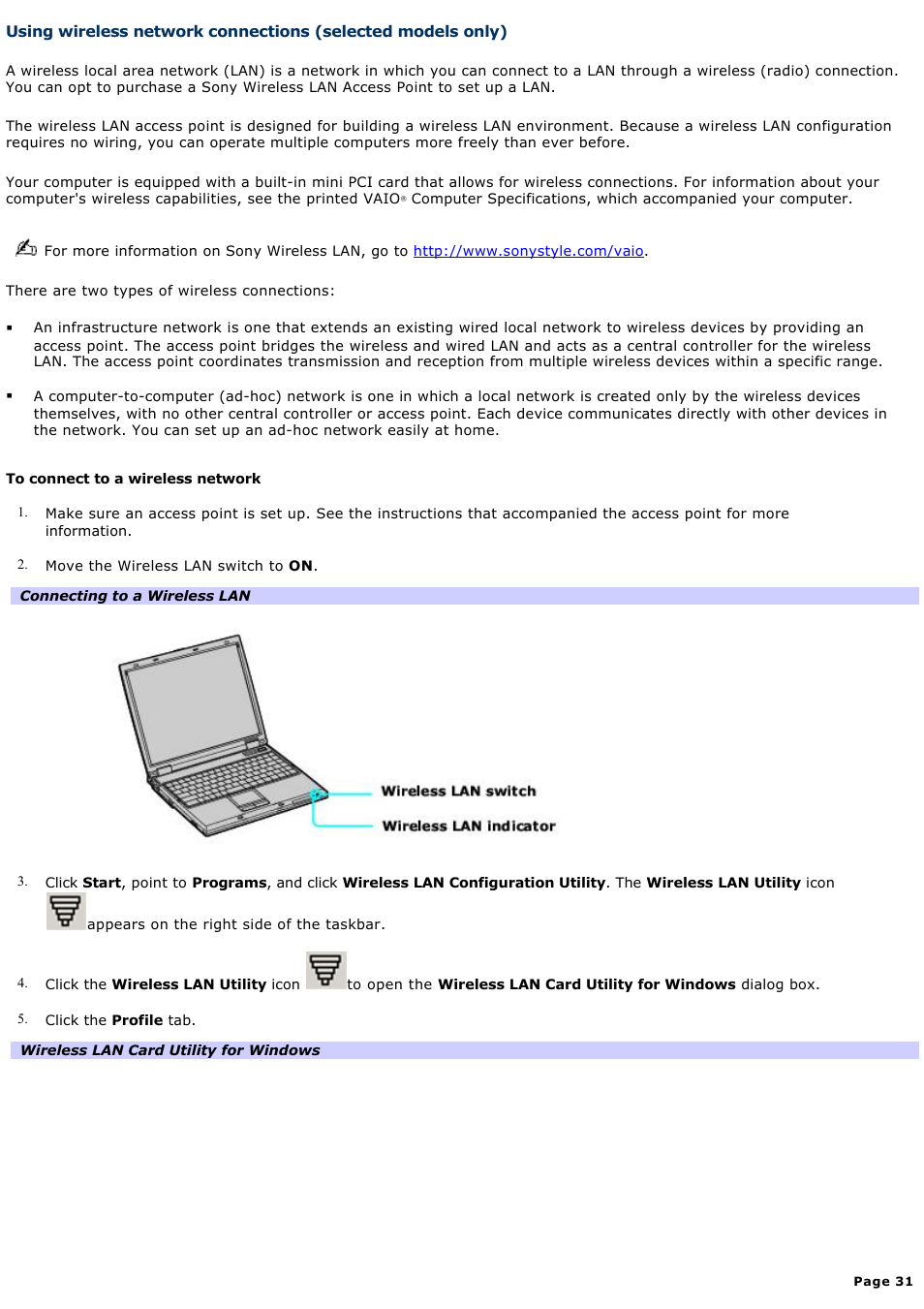 Sony PCG-GRS700K User Manual | Page 31 / 150