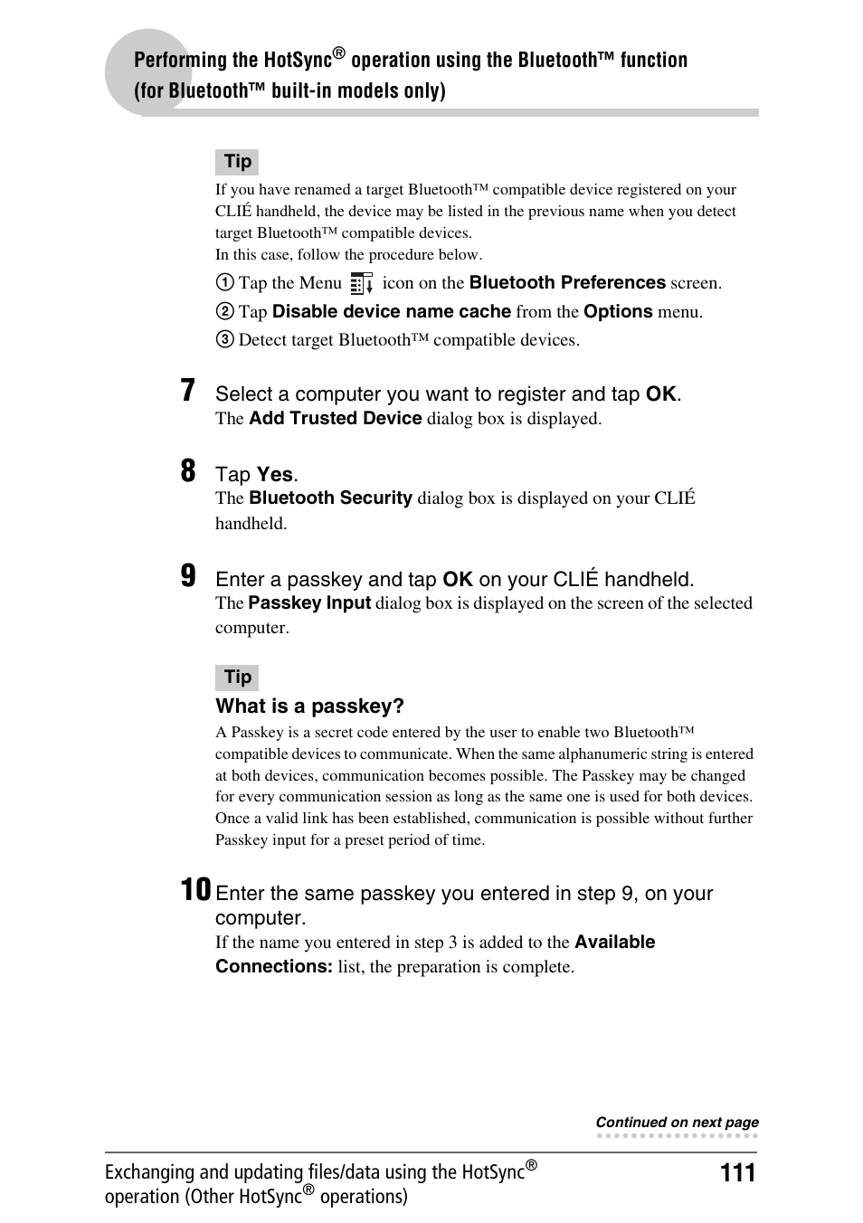 Sony PEG-NX80V User Manual | Page 111 / 200