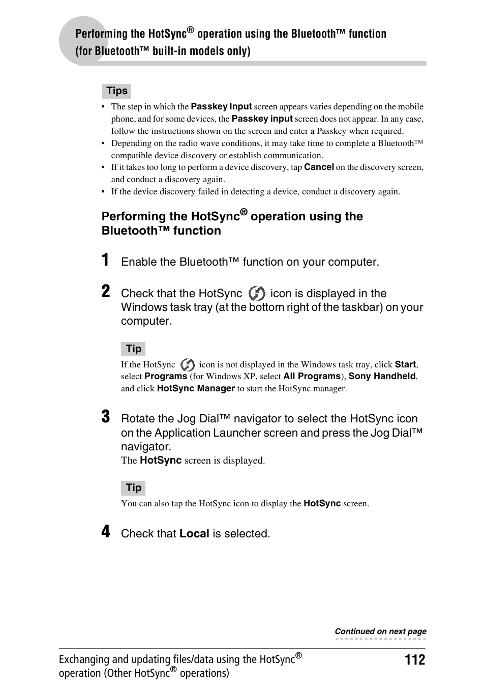 Sony PEG-NX80V User Manual | Page 112 / 200