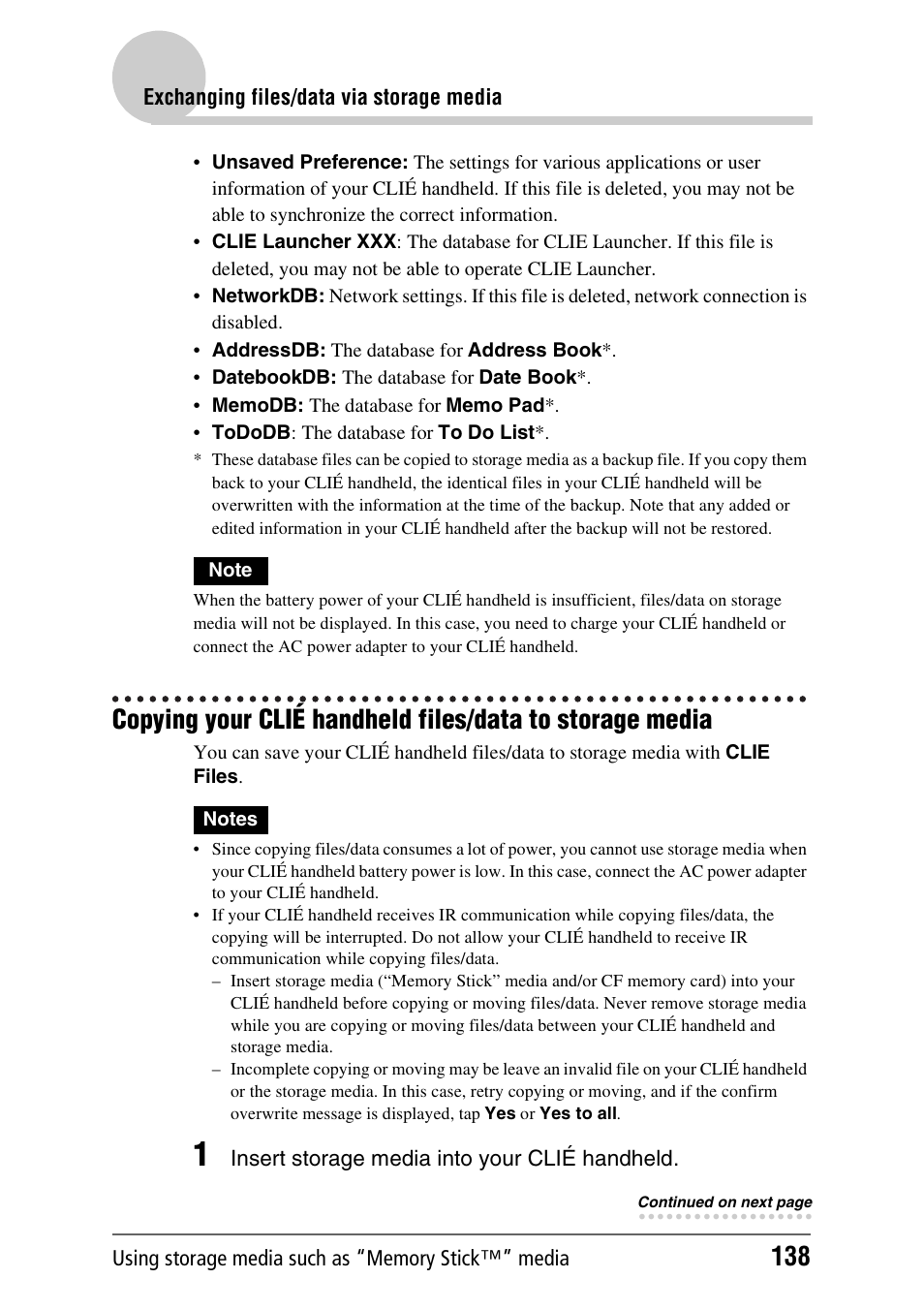 Sony PEG-NX80V User Manual | Page 138 / 200