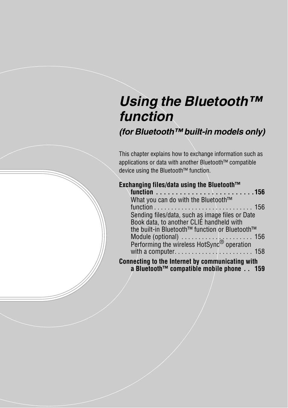 Using the bluetooth™ function, For bluetooth™ built-in models only) | Sony PEG-NX80V User Manual | Page 155 / 200