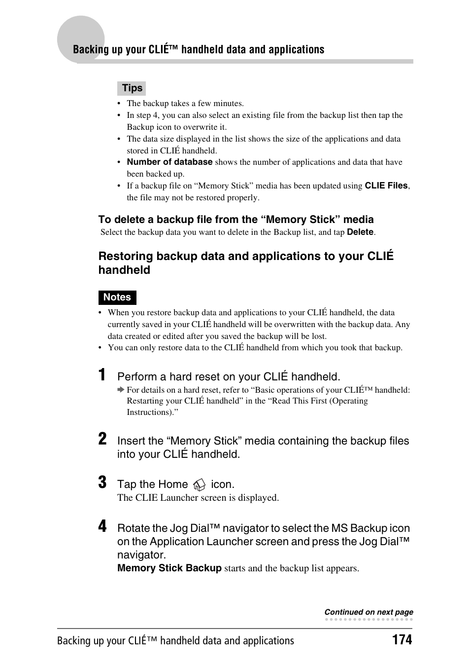 Sony PEG-NX80V User Manual | Page 174 / 200