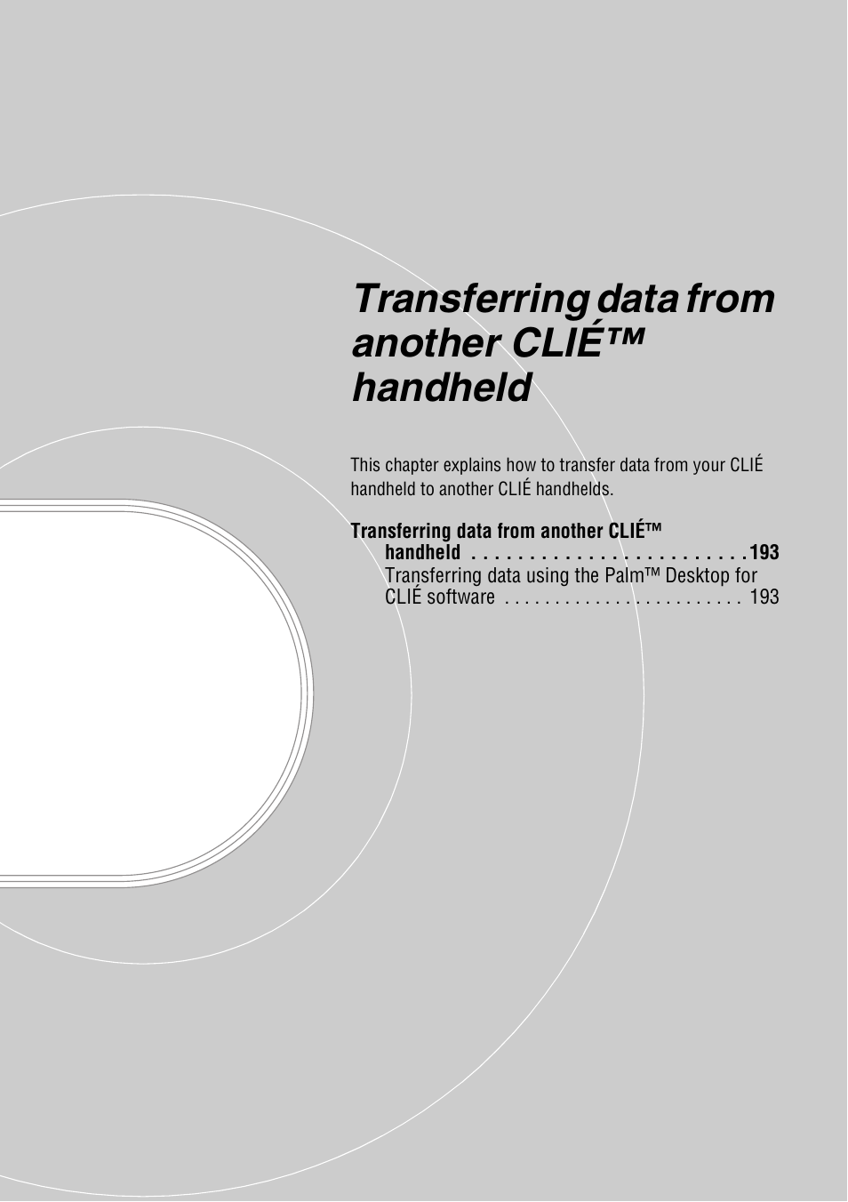 Transferring data from another clié™ handheld | Sony PEG-NX80V User Manual | Page 192 / 200