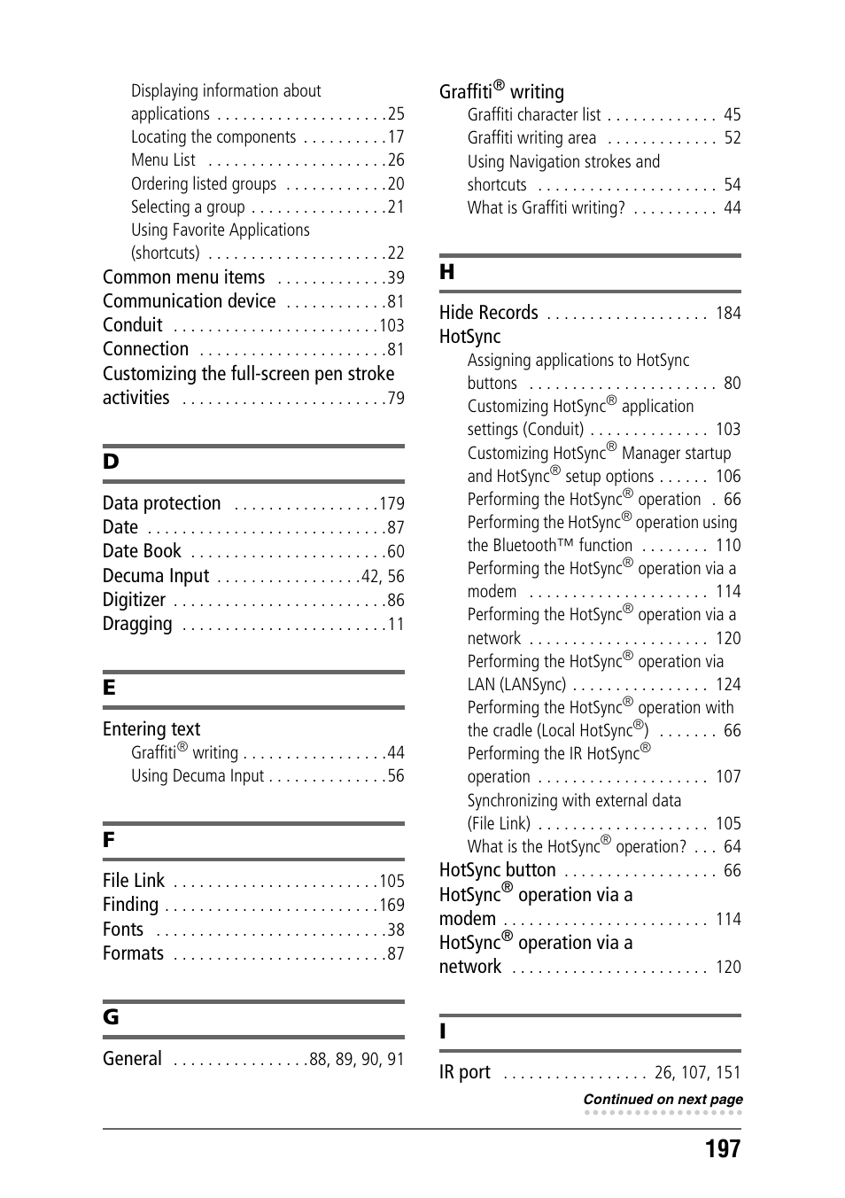 Sony PEG-NX80V User Manual | Page 197 / 200