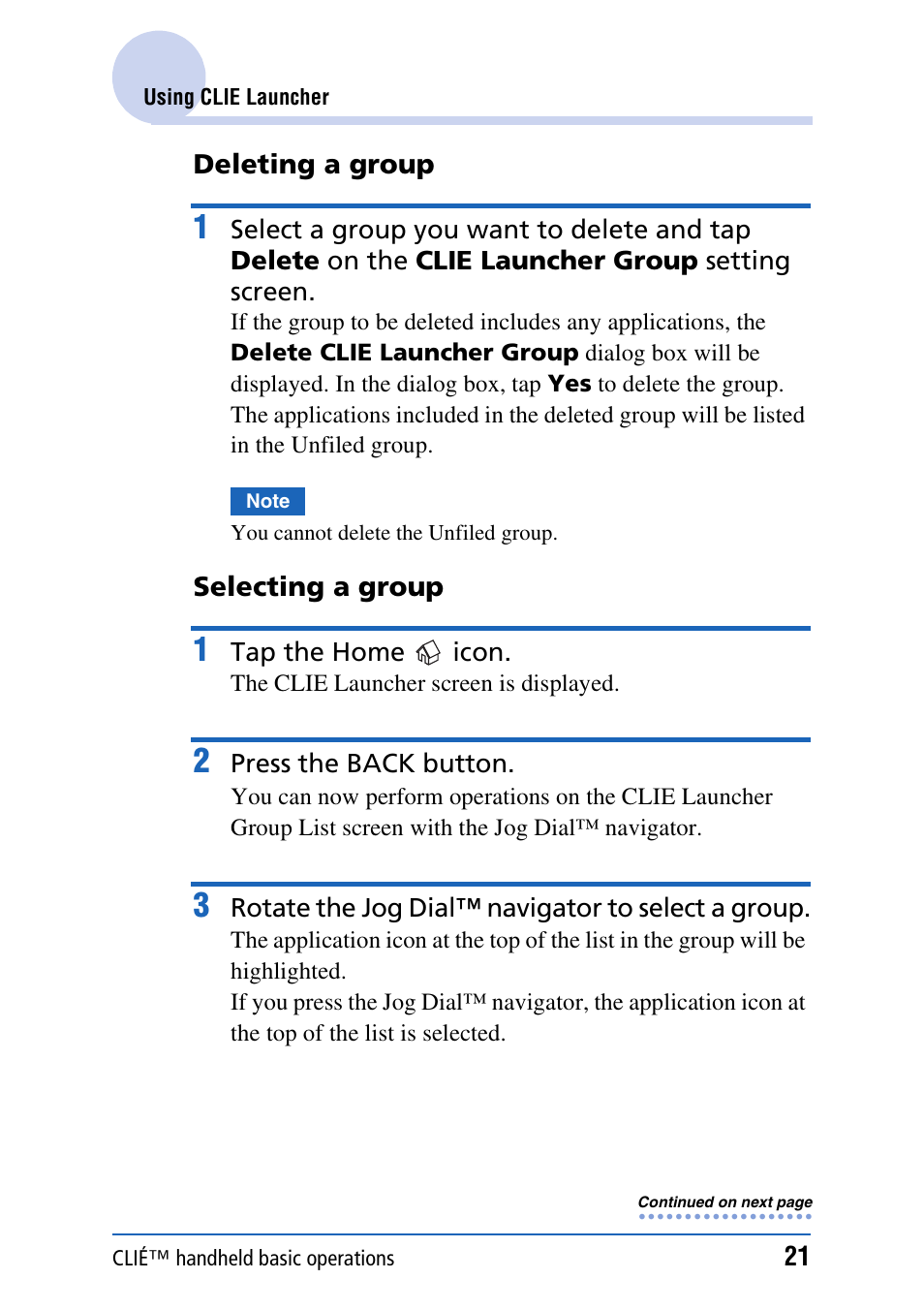 Sony PEG-NX80V User Manual | Page 21 / 200