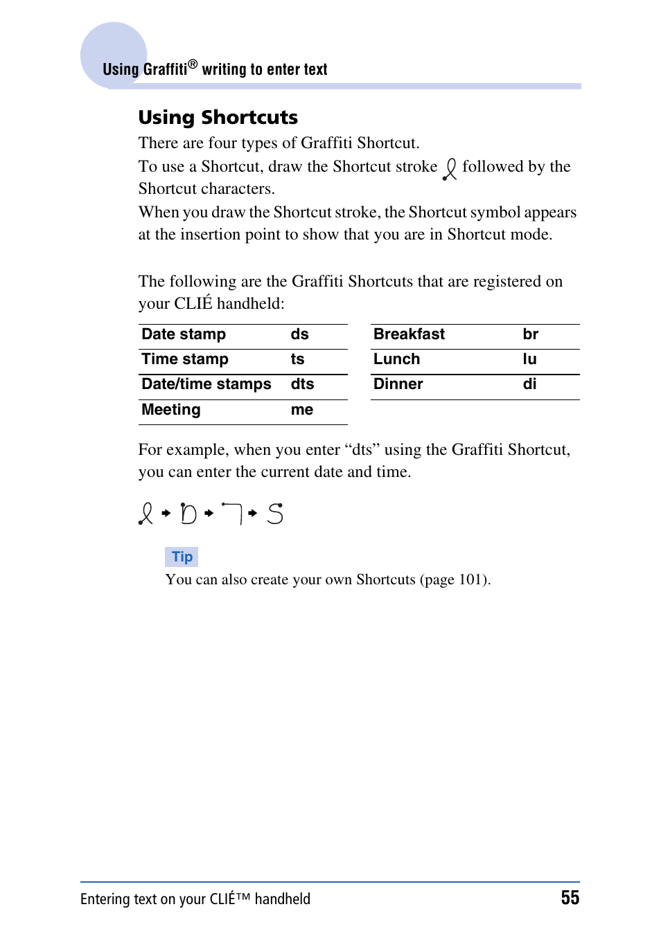 Using shortcuts | Sony PEG-NX80V User Manual | Page 55 / 200