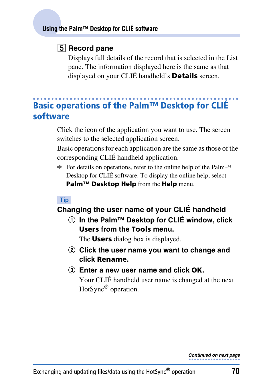 Sony PEG-NX80V User Manual | Page 70 / 200