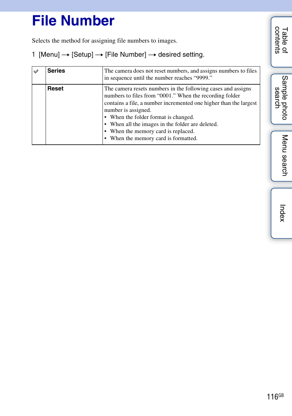 File number | Sony NEX-3 User Manual | Page 116 / 159