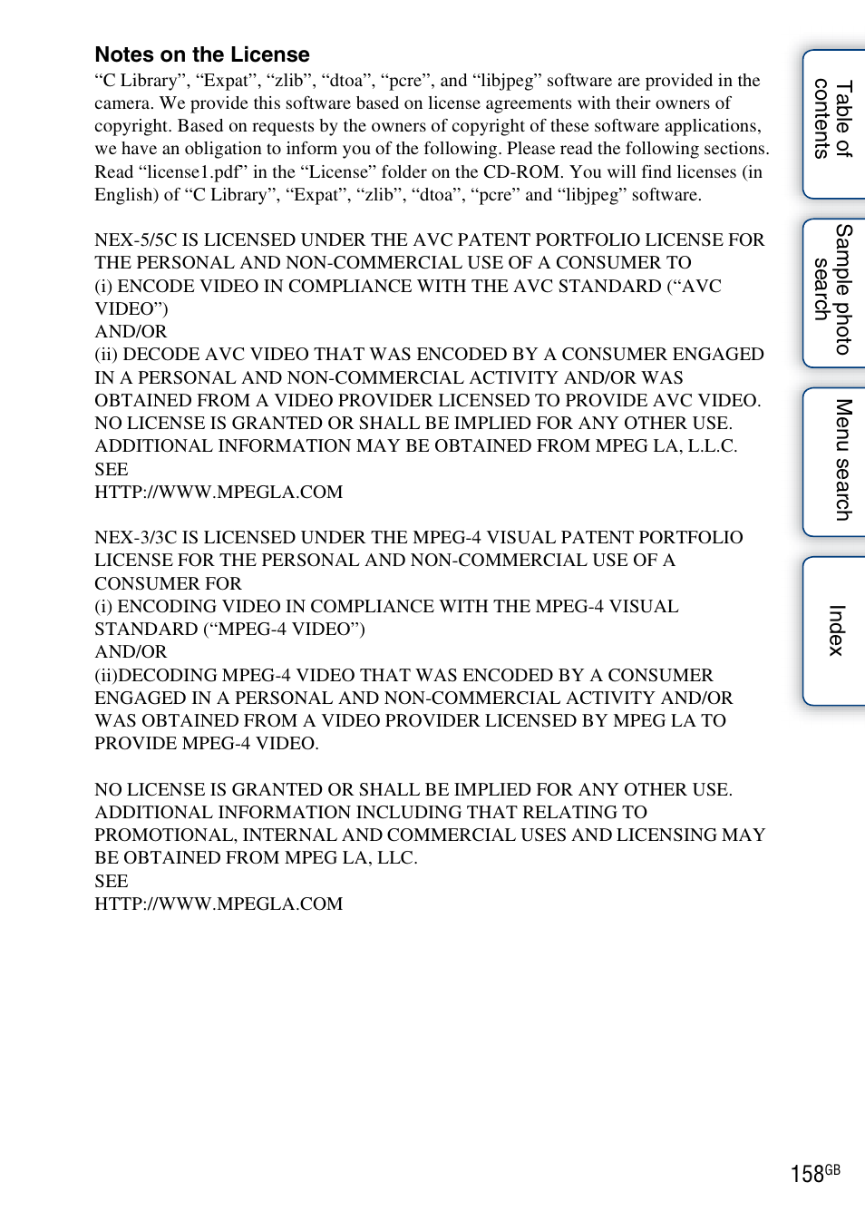 Sony NEX-3 User Manual | Page 158 / 159