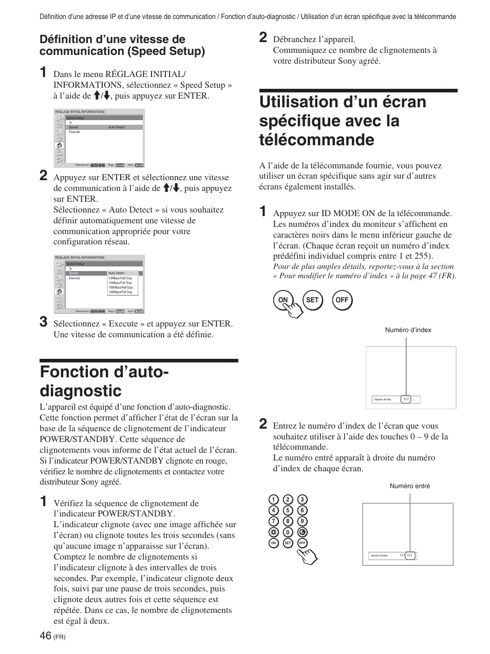 Fonction d’auto-diagnostic, Fonction d’auto- diagnostic | Sony FWD-42PX2 User Manual | Page 144 / 352