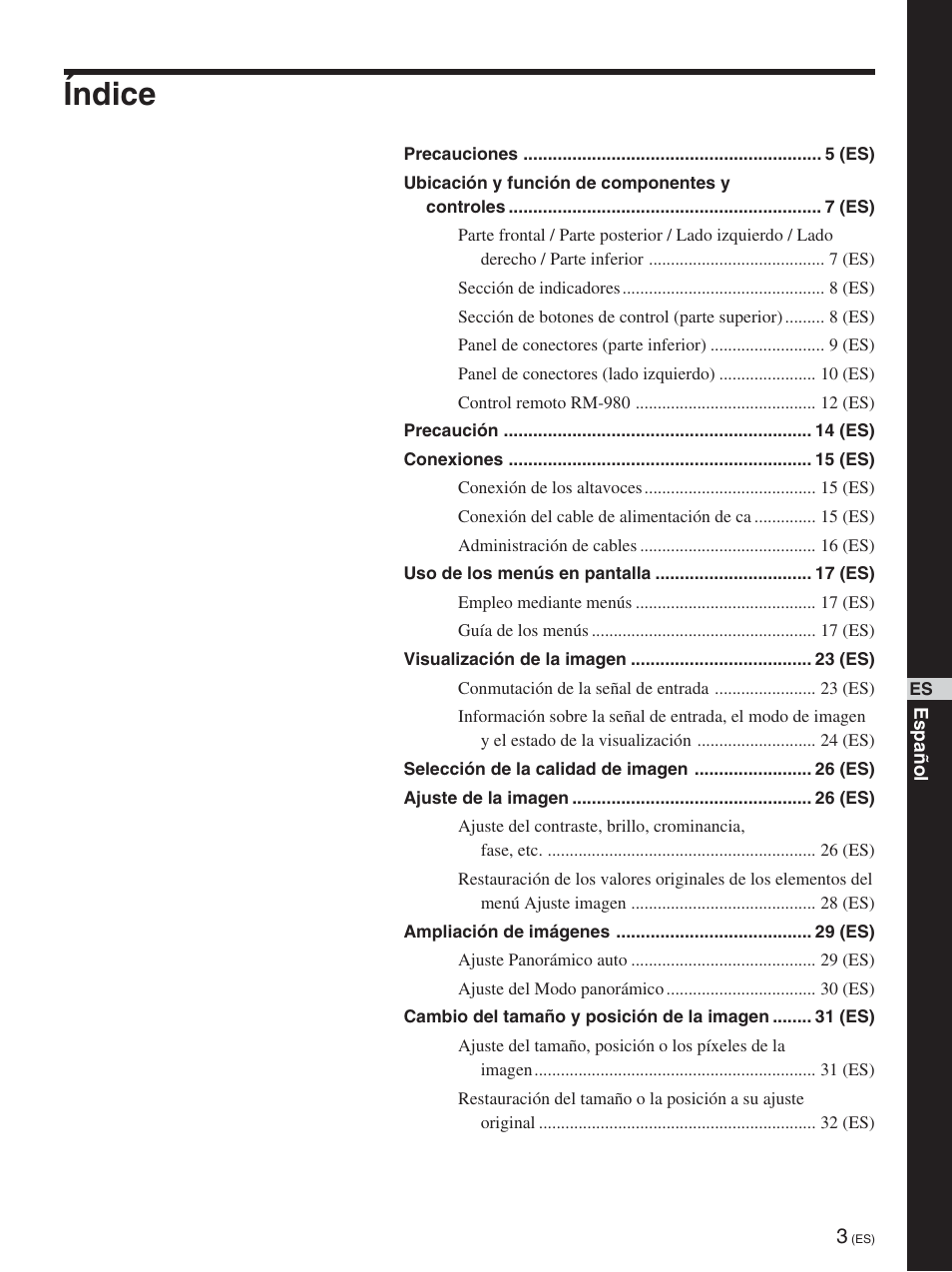 Índice | Sony FWD-42PX2 User Manual | Page 203 / 352
