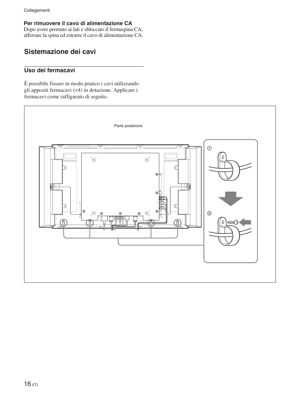 Sistemazione dei cavi | Sony FWD-42PX2 User Manual | Page 266 / 352